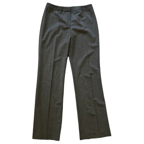 Lafayette 148 NY Gray Wool Straight Leg Dress Pants - 10 - Picture 1 of 7